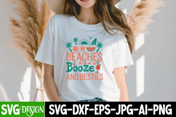 Beaches Booze and Besties SVG Design