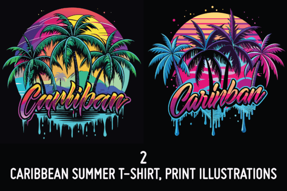 Caribbean SUMMER T-SHIRT PRINT TEMPLATE