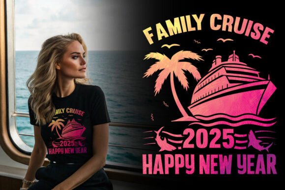 Family Cruise 2025 Happy New Year Graphics