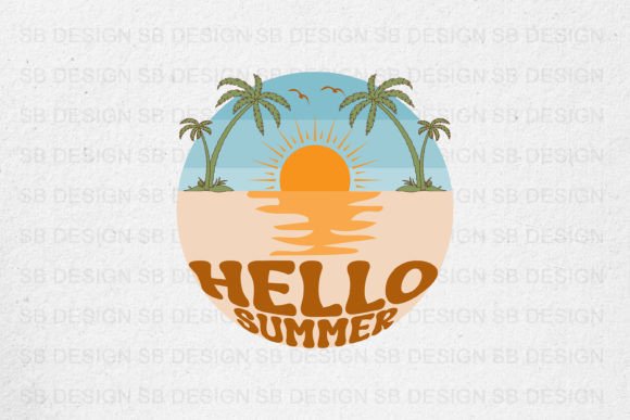 Hello Summer Retro Summer Tshirt Graphics