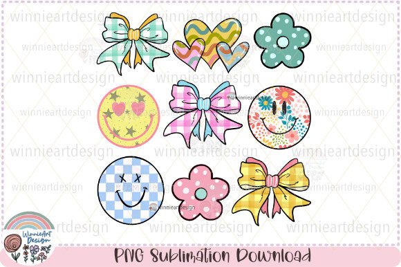 Retro Summer Coquette Happy Smile Face
