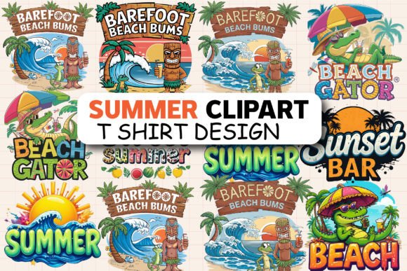 Summer Clipart T Shirt Design Bundle