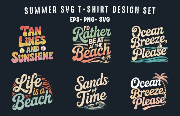 Summer Day SVG T-Shirt Design Bundle