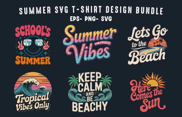 Summer SVG Clipart T-Shirt Design Bundle