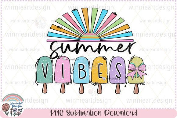 Summer Vibes Ice Cream Doodle Sunshine Graphics