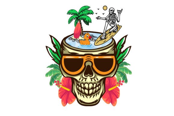 Summer Vibes Skeleton Graphics