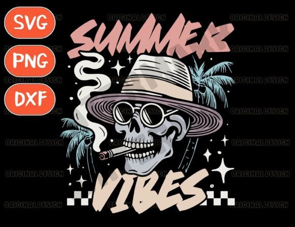 Summer Vibes Svg, Beach Skeleton Svg Graphics