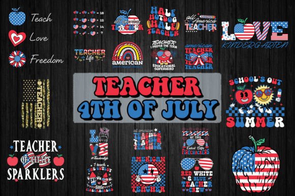 Teacher Patriotic 4th of July SVG Bundle