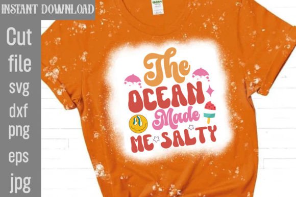 The Ocean Made Me Salty Retro SVG