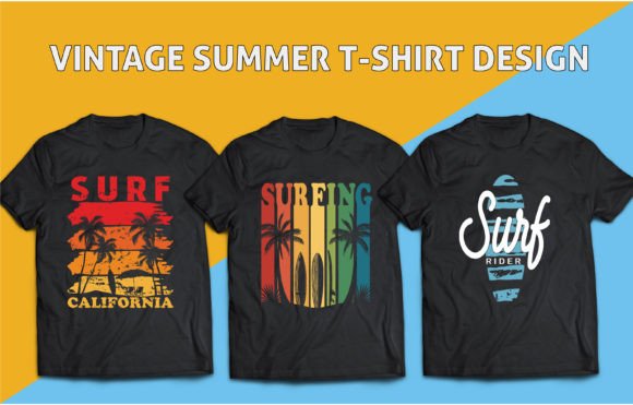 Vintages Summer T-Shirt Design Bundle